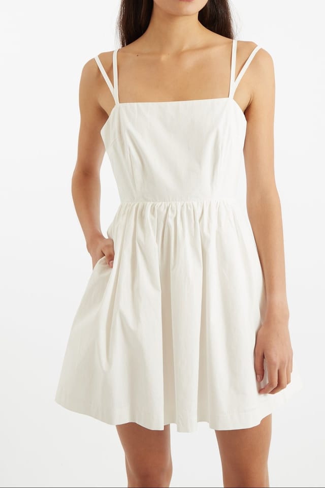 Louche Louche Women's Coryn Poplin Strappy Mini Dress in White - 3