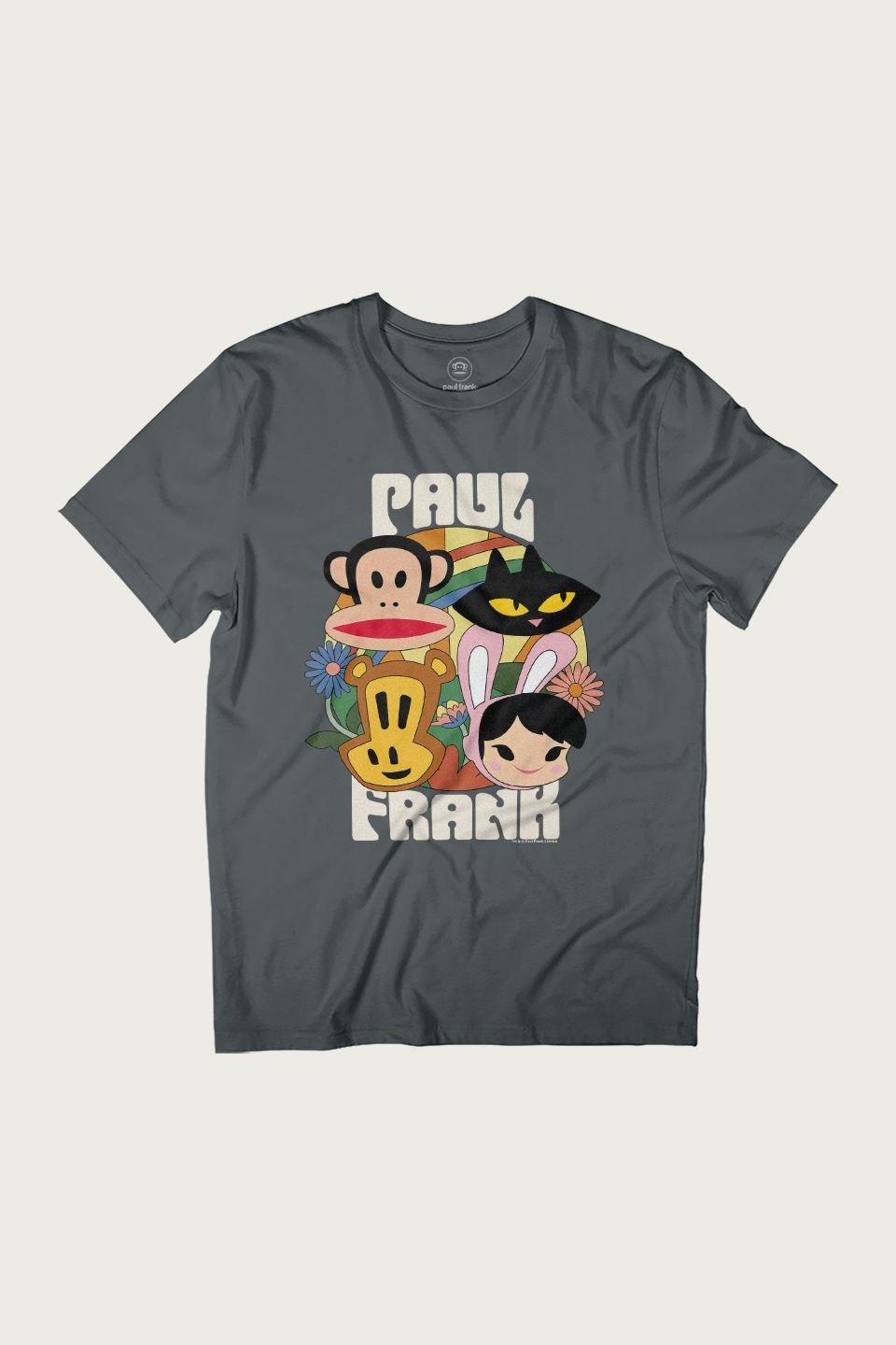 Paul Frank Paul Frank Men's Julius Mika Cat Clancy & Bunny T-Shirt in Charcoal - 2