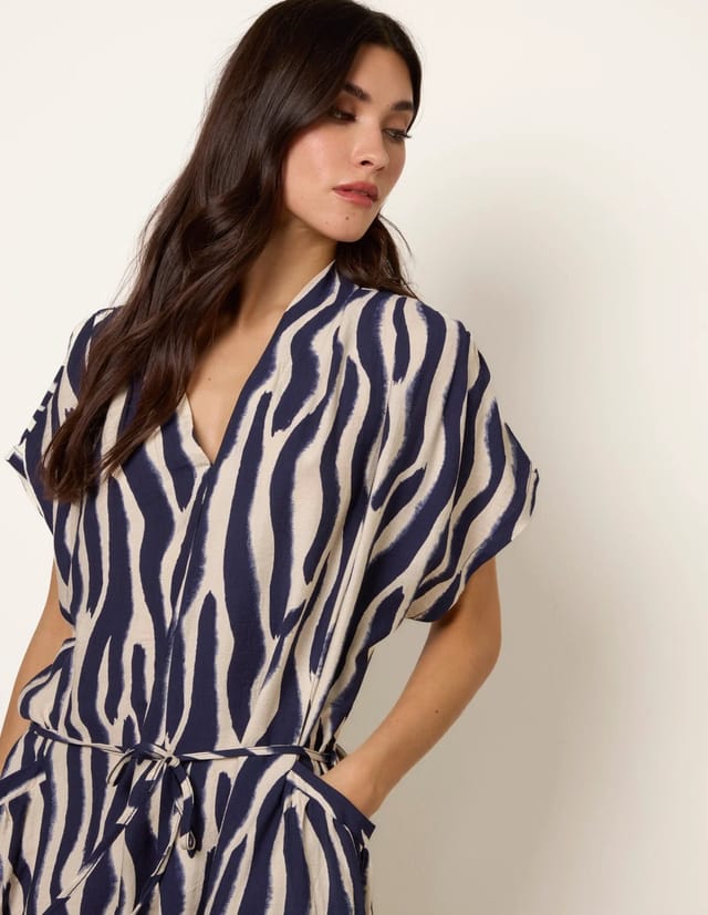 Blue Vanilla Zebra Print Dress - 2