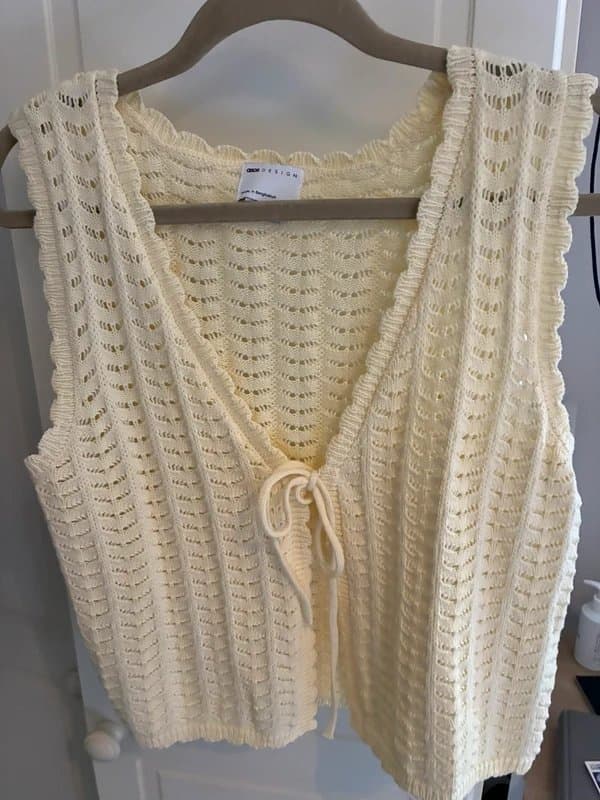 ASOS Design ASOS design yellow tie front crochet top