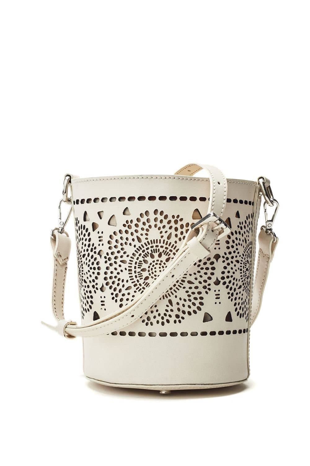 Moda In Pelle Moda In Pelle White Leather Bucket Bag