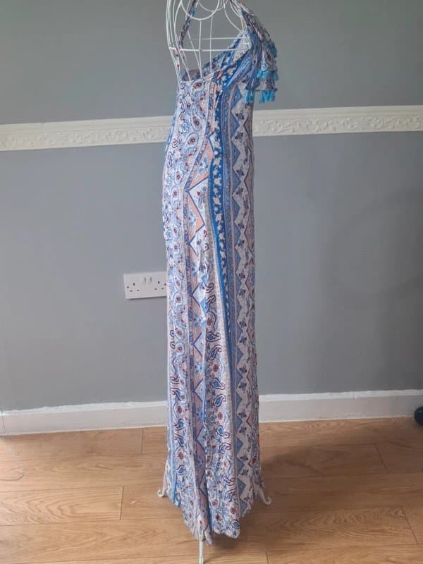 Boohoo Boohoo Boho Tassel Maxi Dress | UK 8 | Holiday Sundress