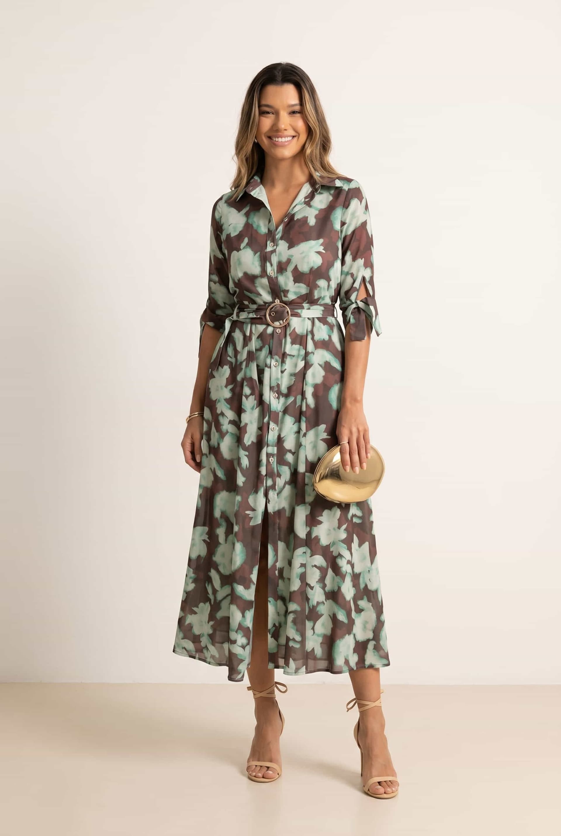 Style Cheat Style Cheat Women's Green/Choc Floral Daphne Dress in Green