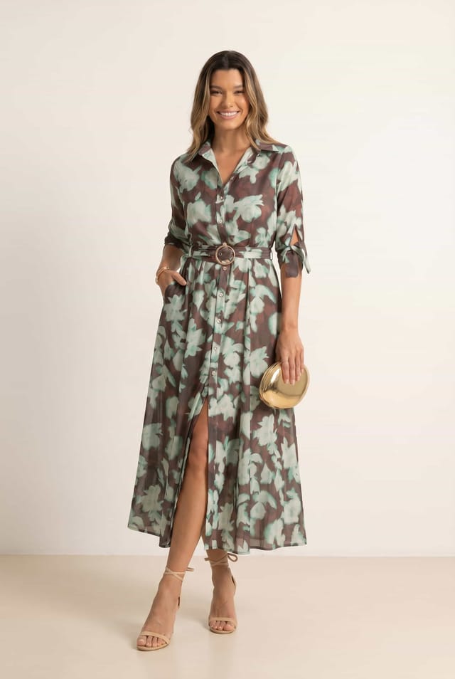 Style Cheat Style Cheat Women's Green/Choc Floral Daphne Dress in Green - 2