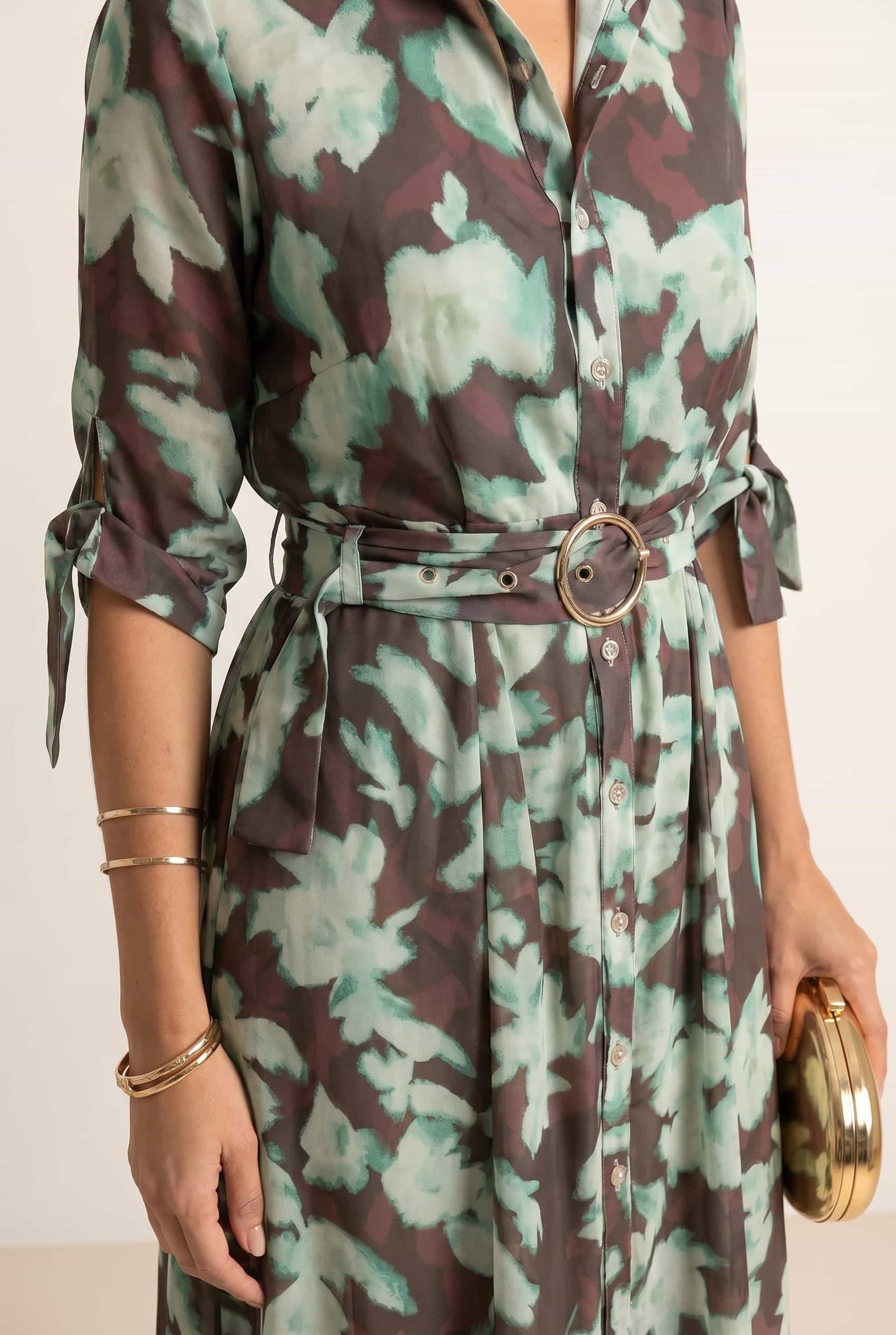 Style Cheat Style Cheat Women's Green/Choc Floral Daphne Dress in Green - 4