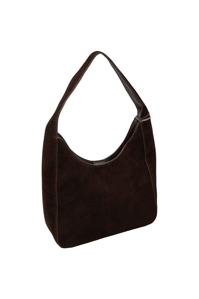 Cultured London Cultured London Women's 'Eloise' Suede & Leather Handbag in Dark Brown - 3