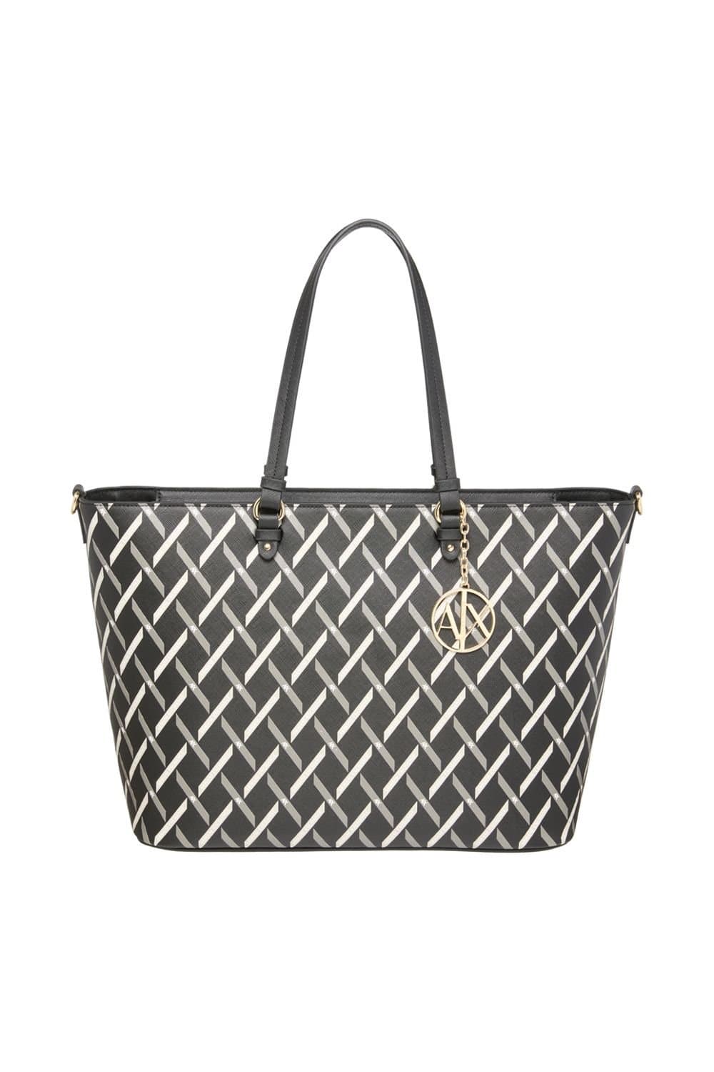 Armani Exchange Armani Exchange Women's Jane All Over Print Shopper Bag Black