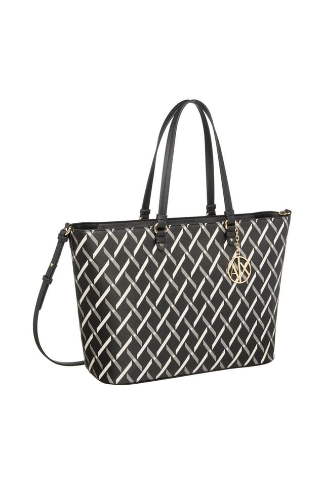 Armani Exchange Armani Exchange Women's Jane All Over Print Shopper Bag Black - 2