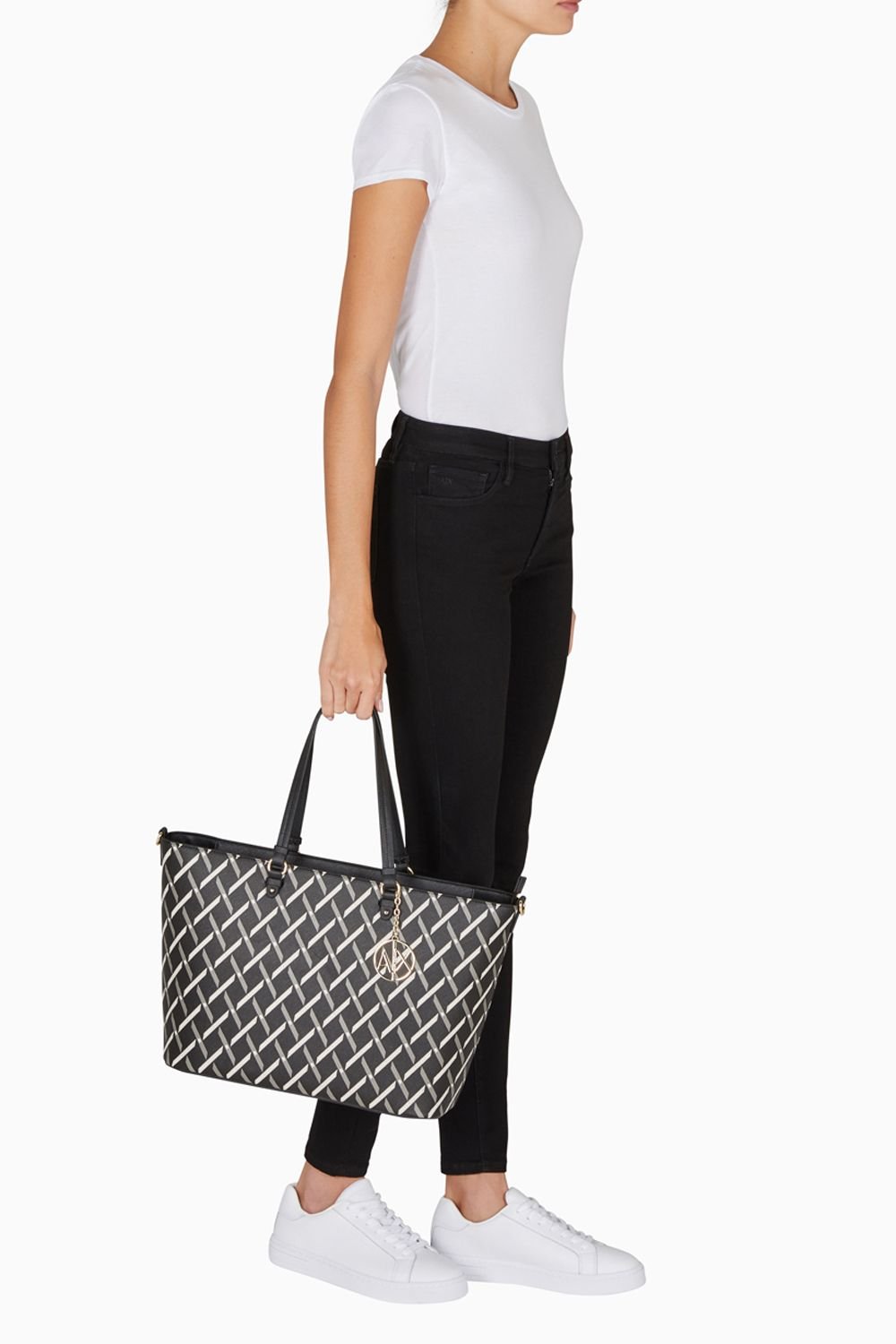 Armani Exchange Armani Exchange Women's Jane All Over Print Shopper Bag Black - 4