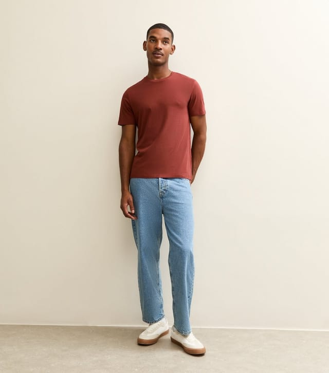 New Look Men's Red Regular Crew Neck Jersey T-Shirt New Look - 3