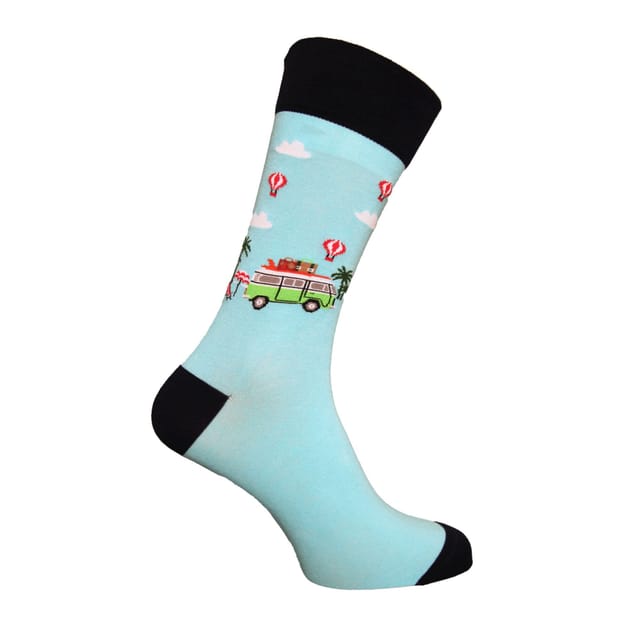 Simply Essentials Simply Essentials Men's Toys Campervan Socks in Light Blue - 2