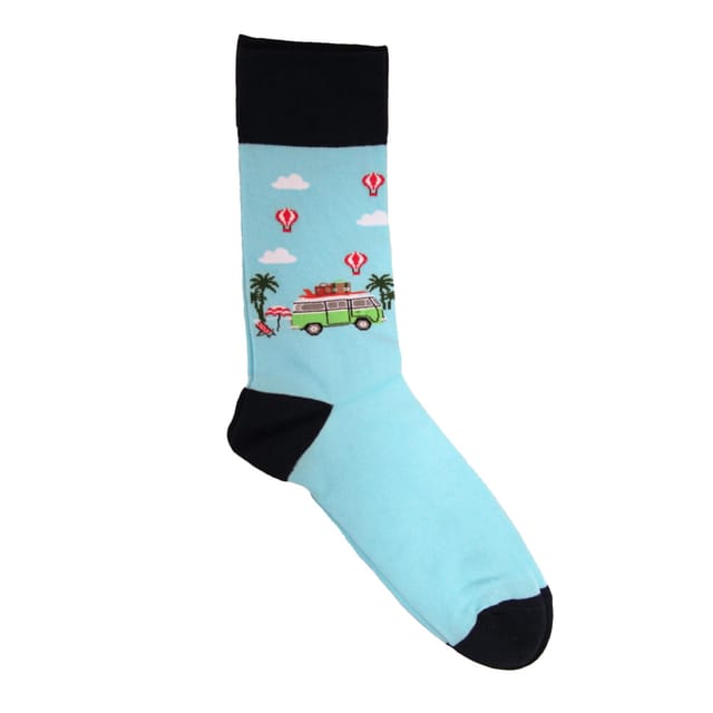 Simply Essentials Simply Essentials Men's Toys Campervan Socks in Light Blue - 3