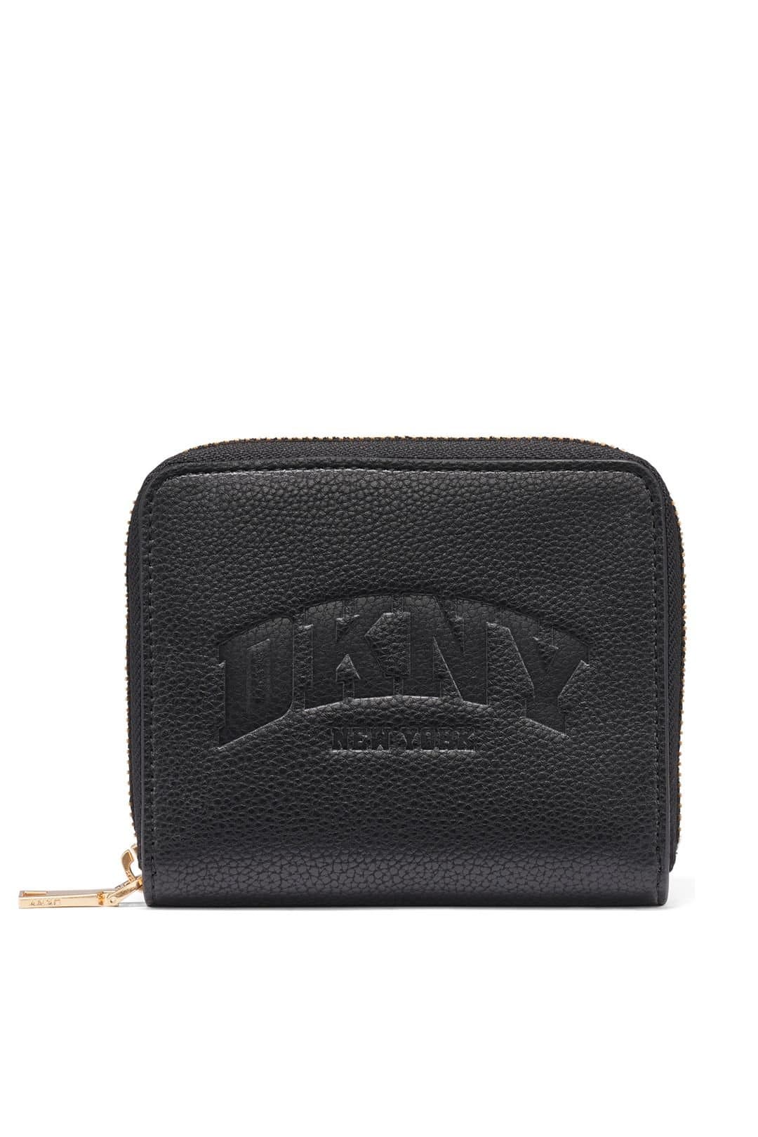 DKNY DKNY Women's Hadlee Sm Zip Around Wallet Black in Grey