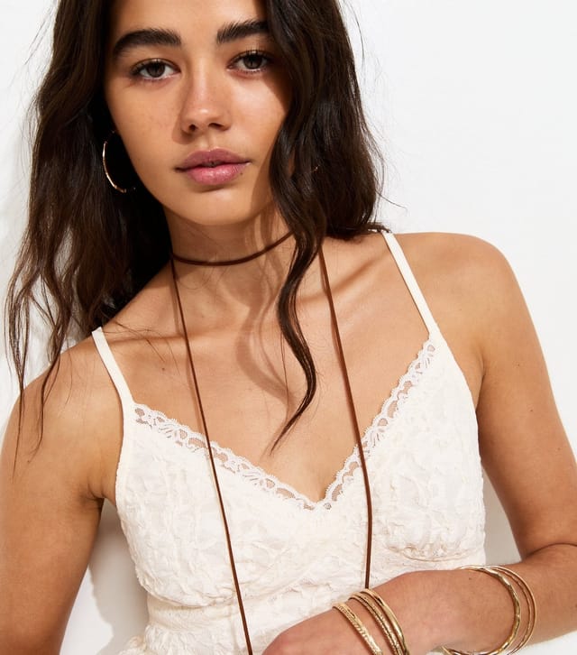 New Look Women's Cream Lace Asymmetric Mini Dress New Look - 3