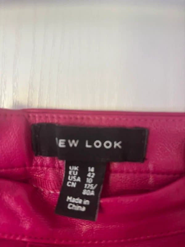 New Look Pink leather skirt