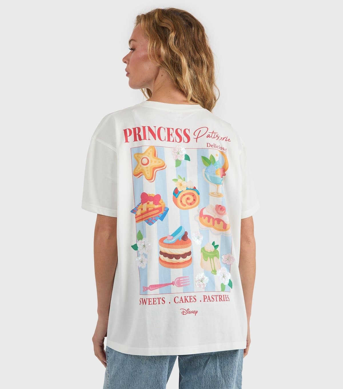 Skinnydip Women's White Disney Princess Patisserie Print T-shirt Skinnydip New Look
