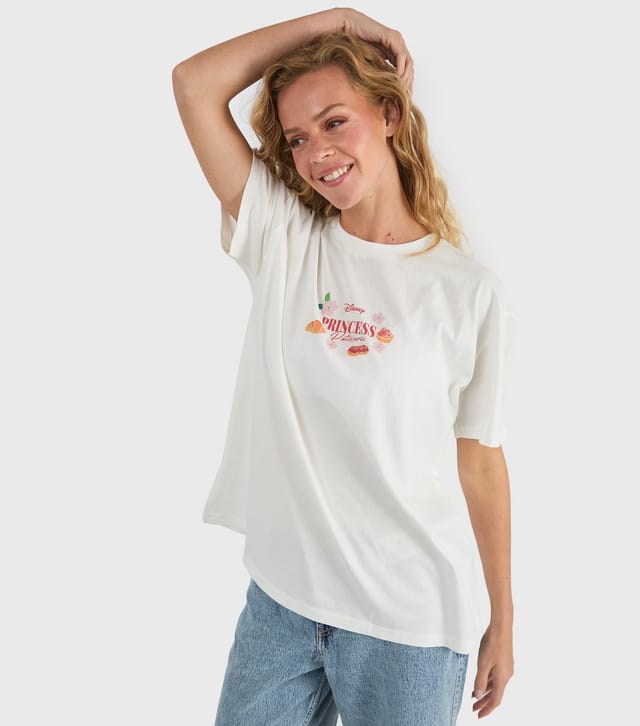 Skinnydip Women's White Disney Princess Patisserie Print T-shirt Skinnydip New Look - 2