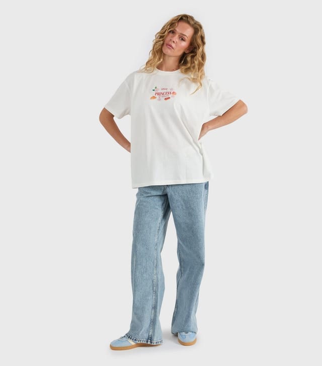 Skinnydip Women's White Disney Princess Patisserie Print T-shirt Skinnydip New Look - 3
