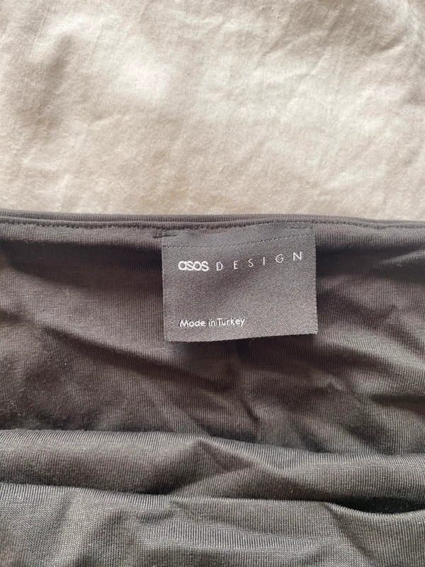 ASOS Asos black ruched asymmetric top