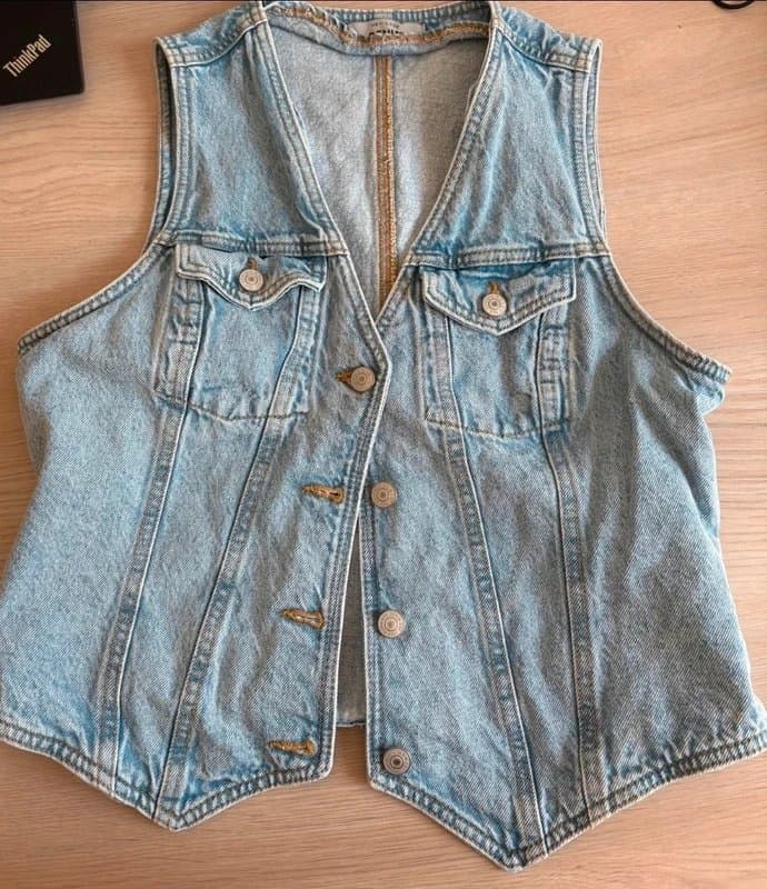 New Look New look light blue denim waste coat L