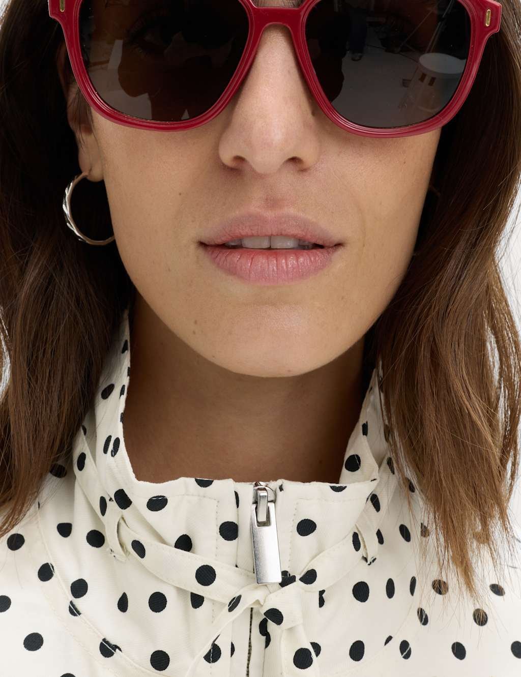 Marks & Spencer M&S Cotton Rich Funnel Neck Bomber Jacket Ivory Mix - 2