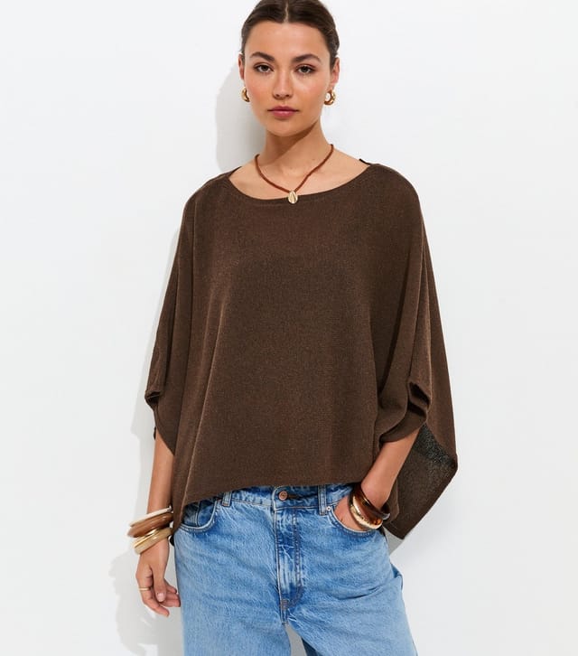 New Look Women's Dark Brown Draped Cape & Vest Top New Look - 2