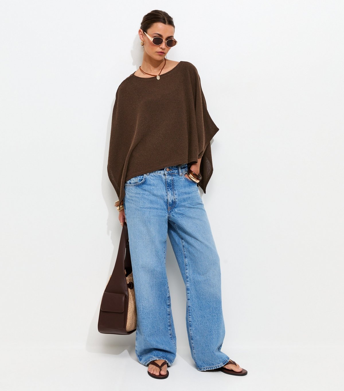 New Look Women's Dark Brown Draped Cape & Vest Top New Look - 3