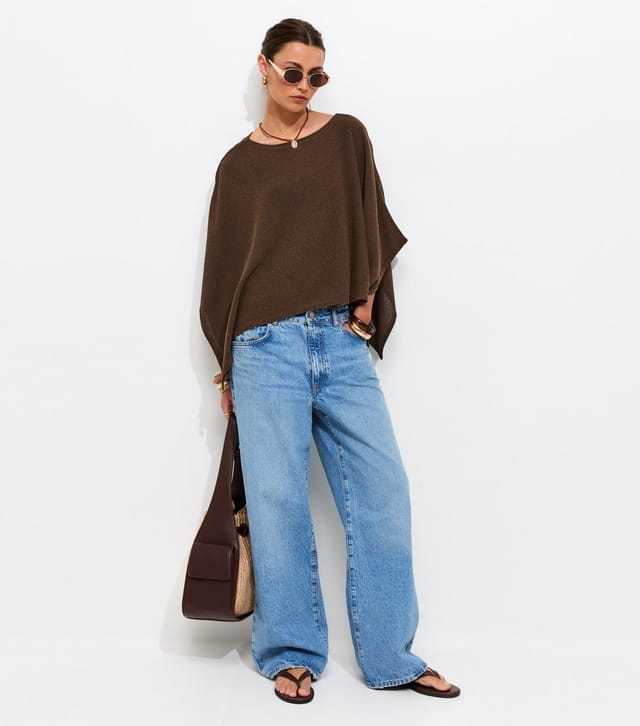 New Look Women's Dark Brown Draped Cape & Vest Top New Look - 3