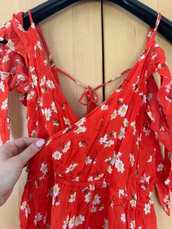 Topshop Topshop Orange Floral Playsuit