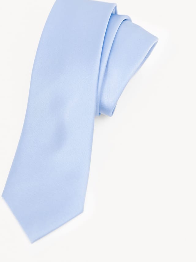 Maya Deluxe Maya Deluxe Men's Satin Tie Pocket Square Set in Light Blue - 2