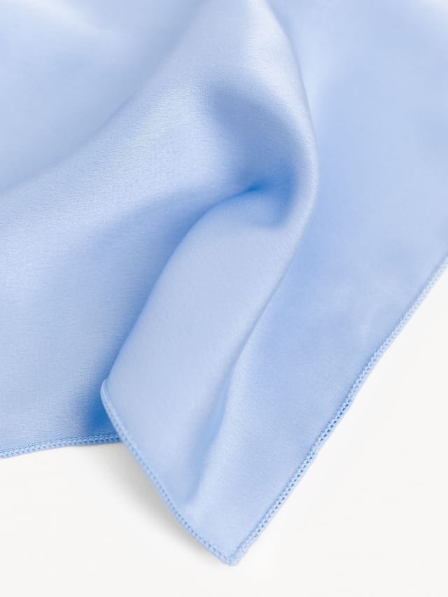 Maya Deluxe Maya Deluxe Men's Satin Tie Pocket Square Set in Light Blue - 3