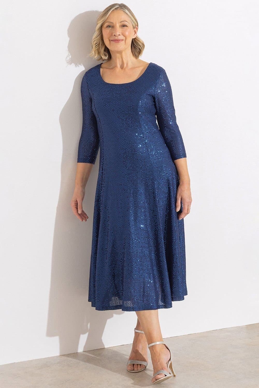 Anna Rose Anna Rose Women's Shimmer Midi Dress in Midnight