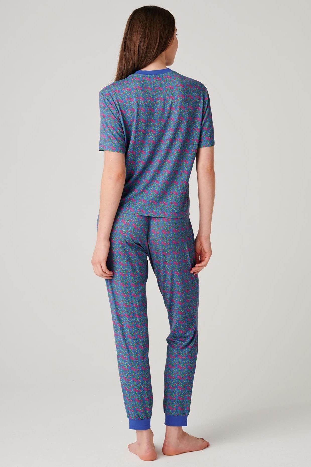 British Boxers British Boxers Women's "Boom Bloom" Bamboo Pyjama Set in Blue - 4
