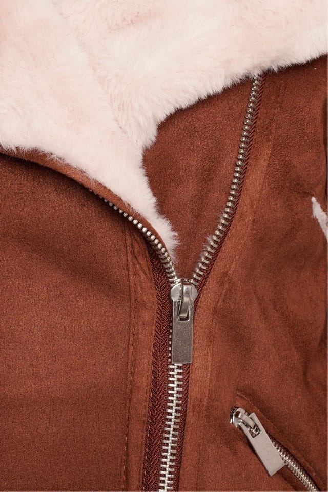 Barneys Originals Barneys Originals Women's Faux Fur Aviator Coat in Tan - 3