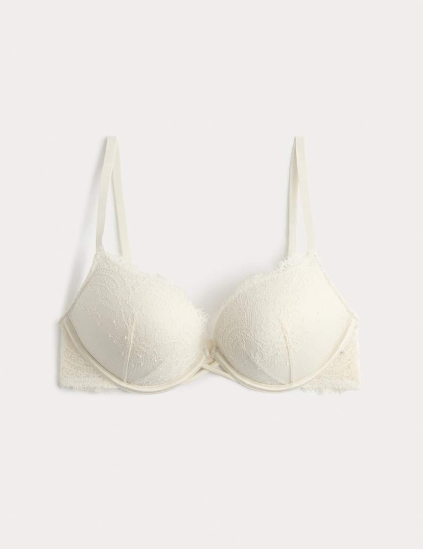 Marks & Spencer M&S Lace Double Boost Push-Up Plunge Bra (A-D) Ivory - 1