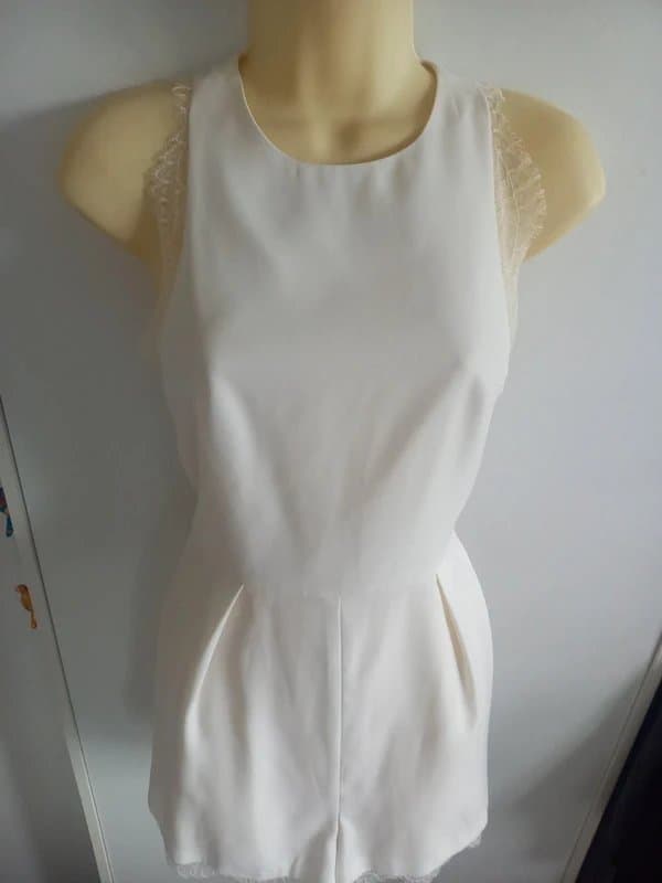 Topshop Off white Topshop lace trim playsuit