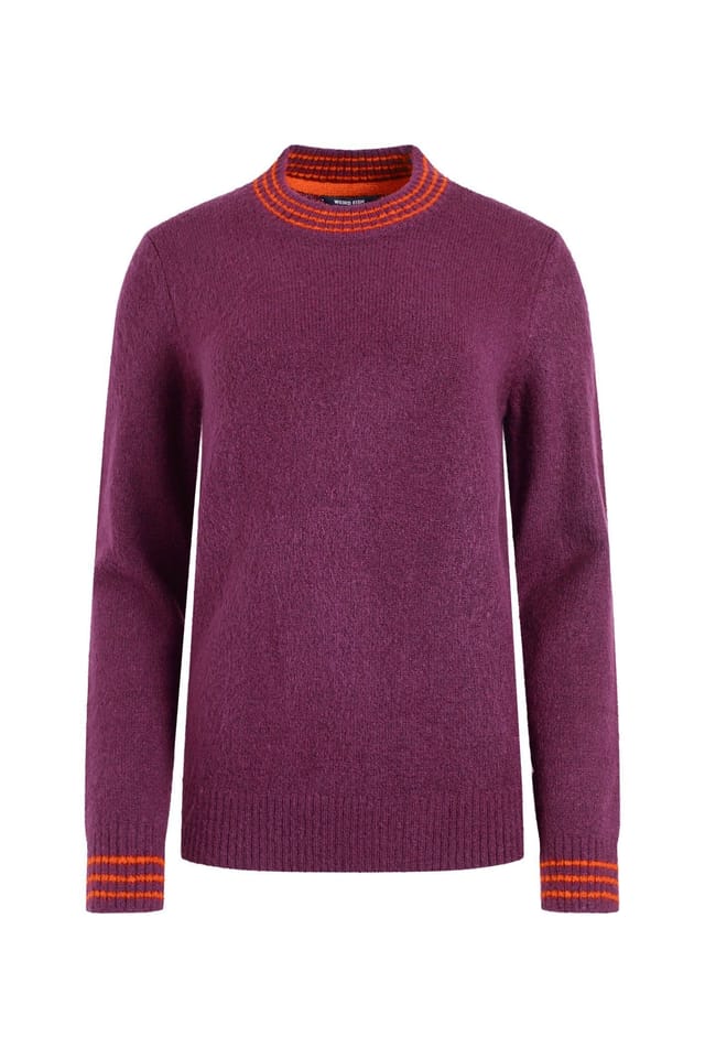Weird Fish Weird Fish Women's Dawkins Tipped Jumper in Purple - 2
