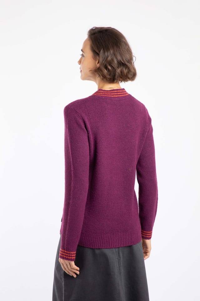 Weird Fish Weird Fish Women's Dawkins Tipped Jumper in Purple - 3