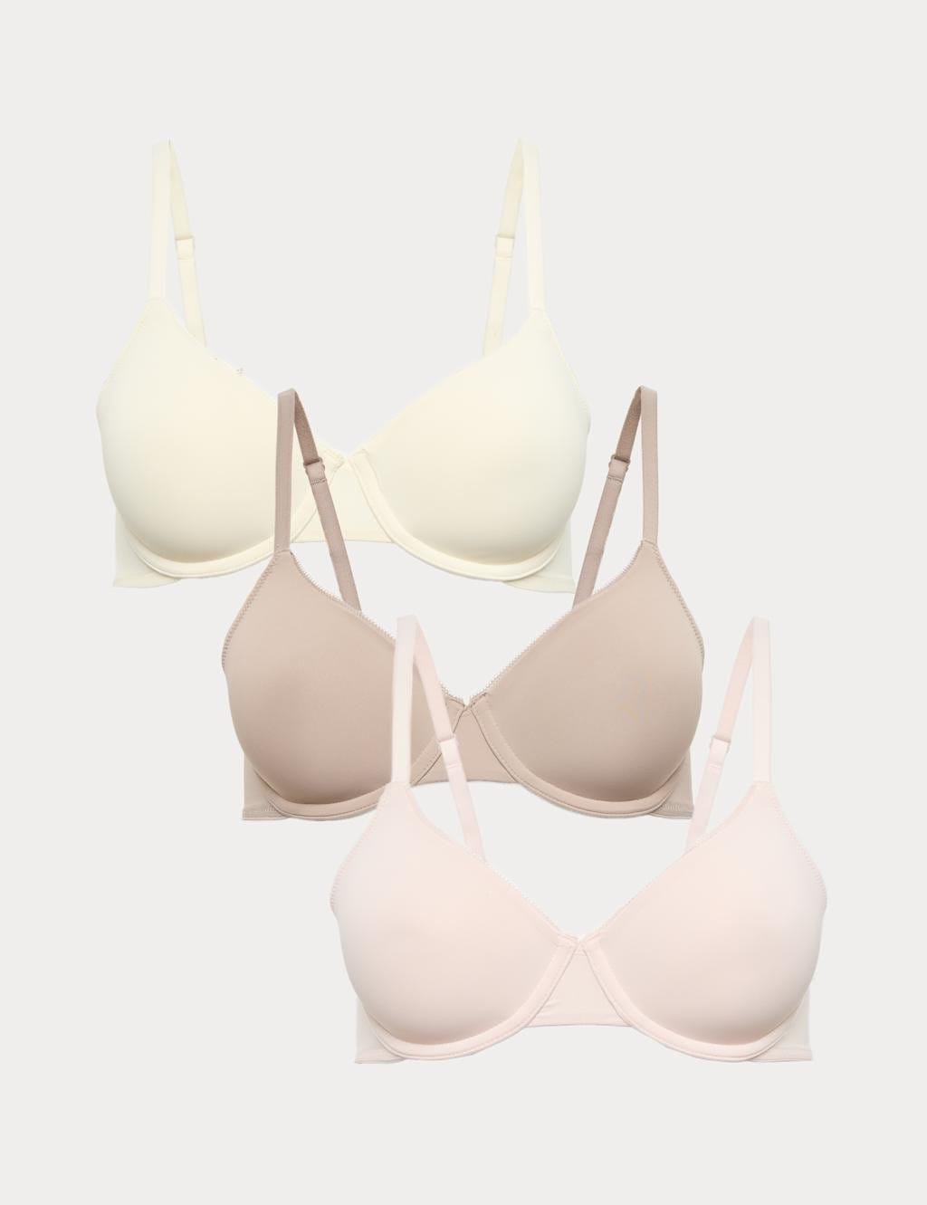 Marks & Spencer M&S 3 Pack Wired Full Cup Bras (A-E) Pink Mix - 1
