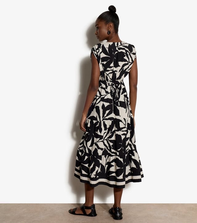 Apricot Women's Black Floral Silhouette Print Midi Dress Apricot New Look - 2