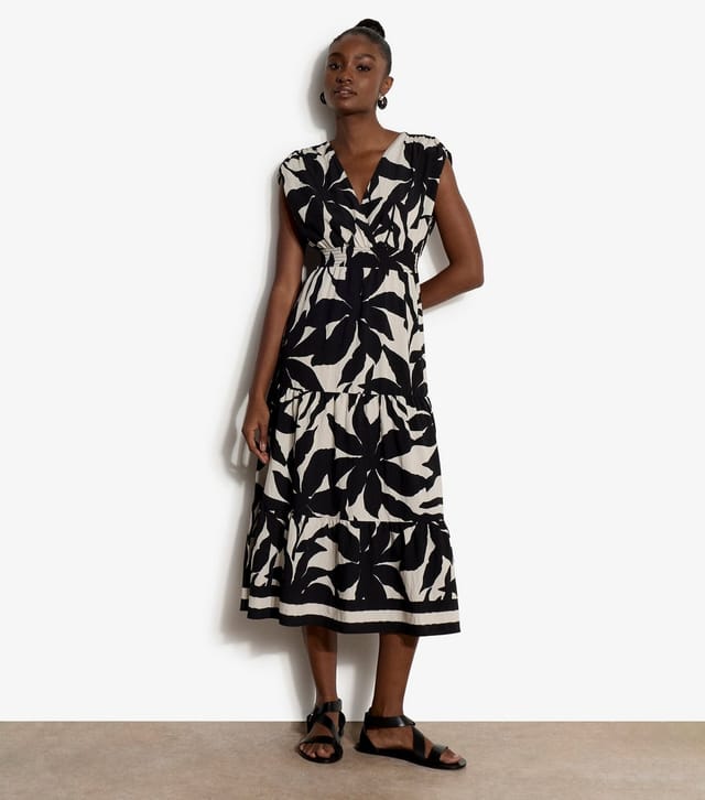 Apricot Women's Black Floral Silhouette Print Midi Dress Apricot New Look - 3