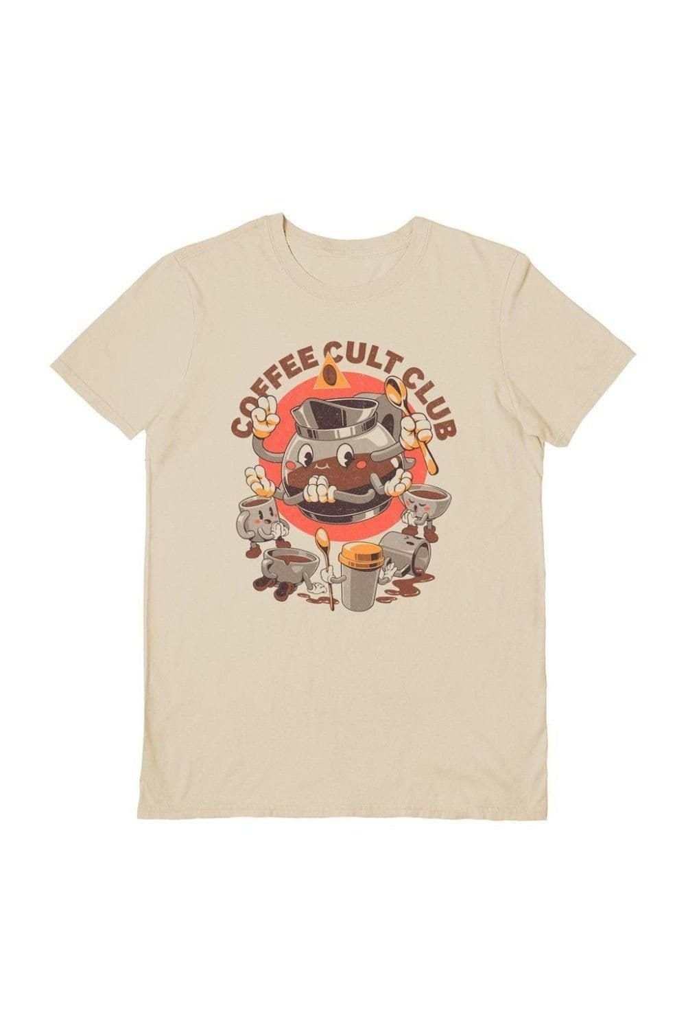 Ilustrata Men's Holy Coffee Club T-Shirt in Light Sand