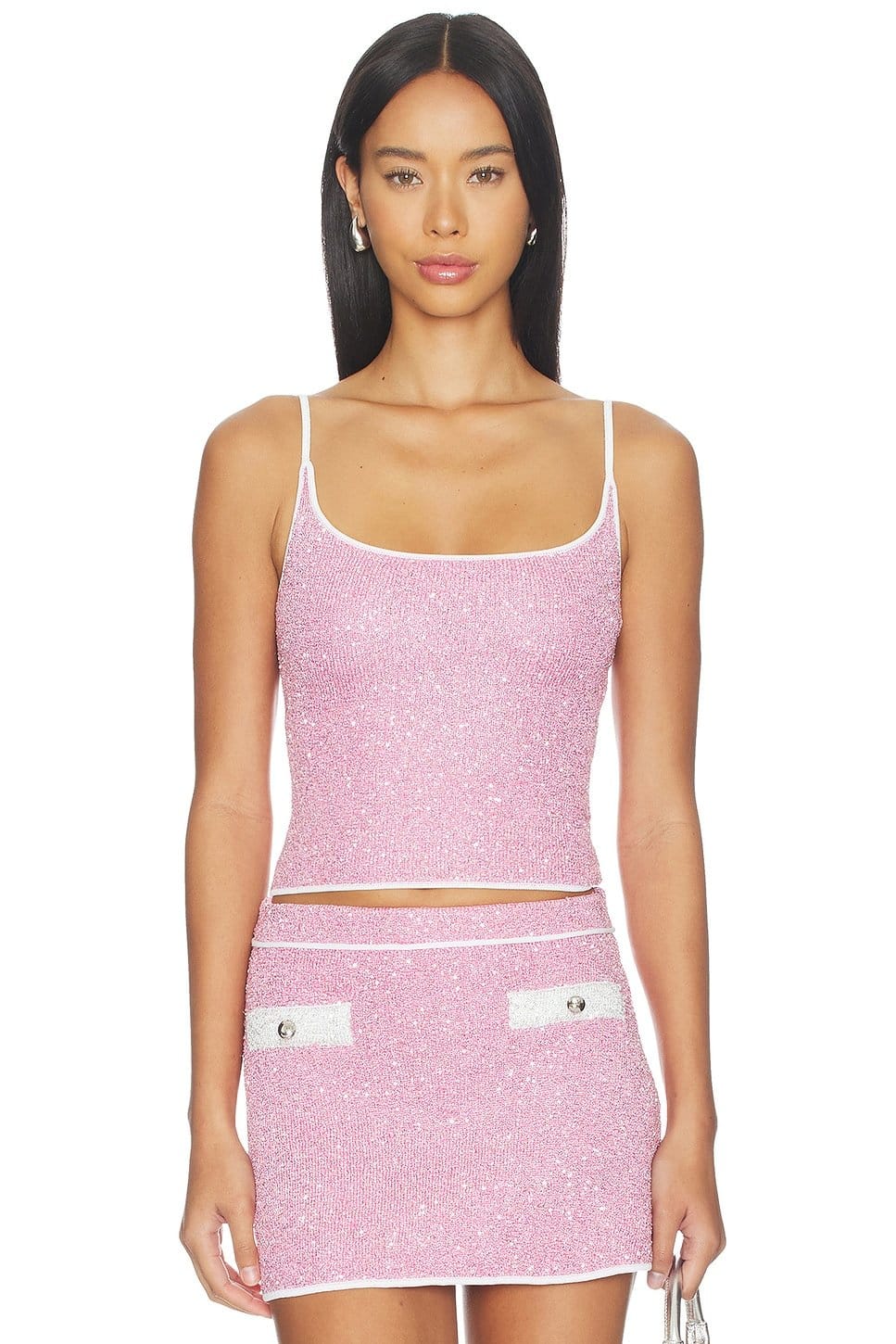 Revolve Flamingo Sequin Crop Top