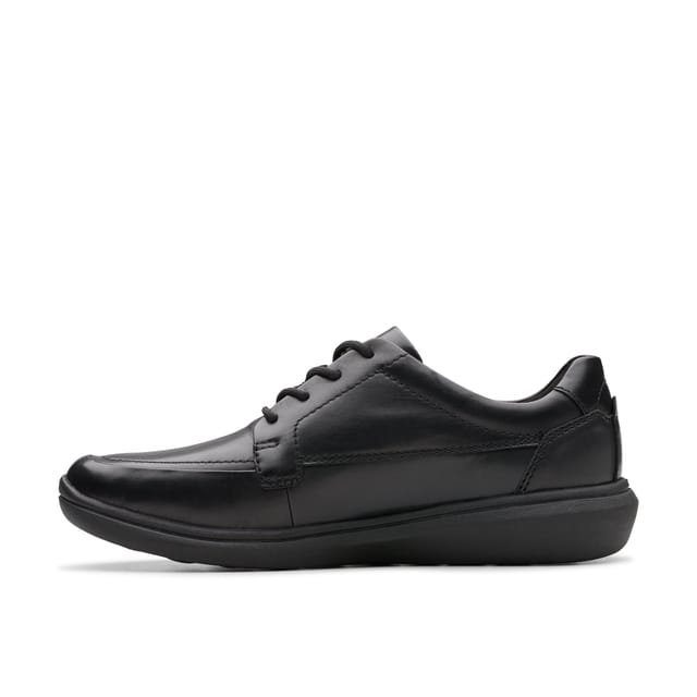 Clarks Clarks Men's Watchet Lace Black Leather Derby Shoes, Lace Up - 2