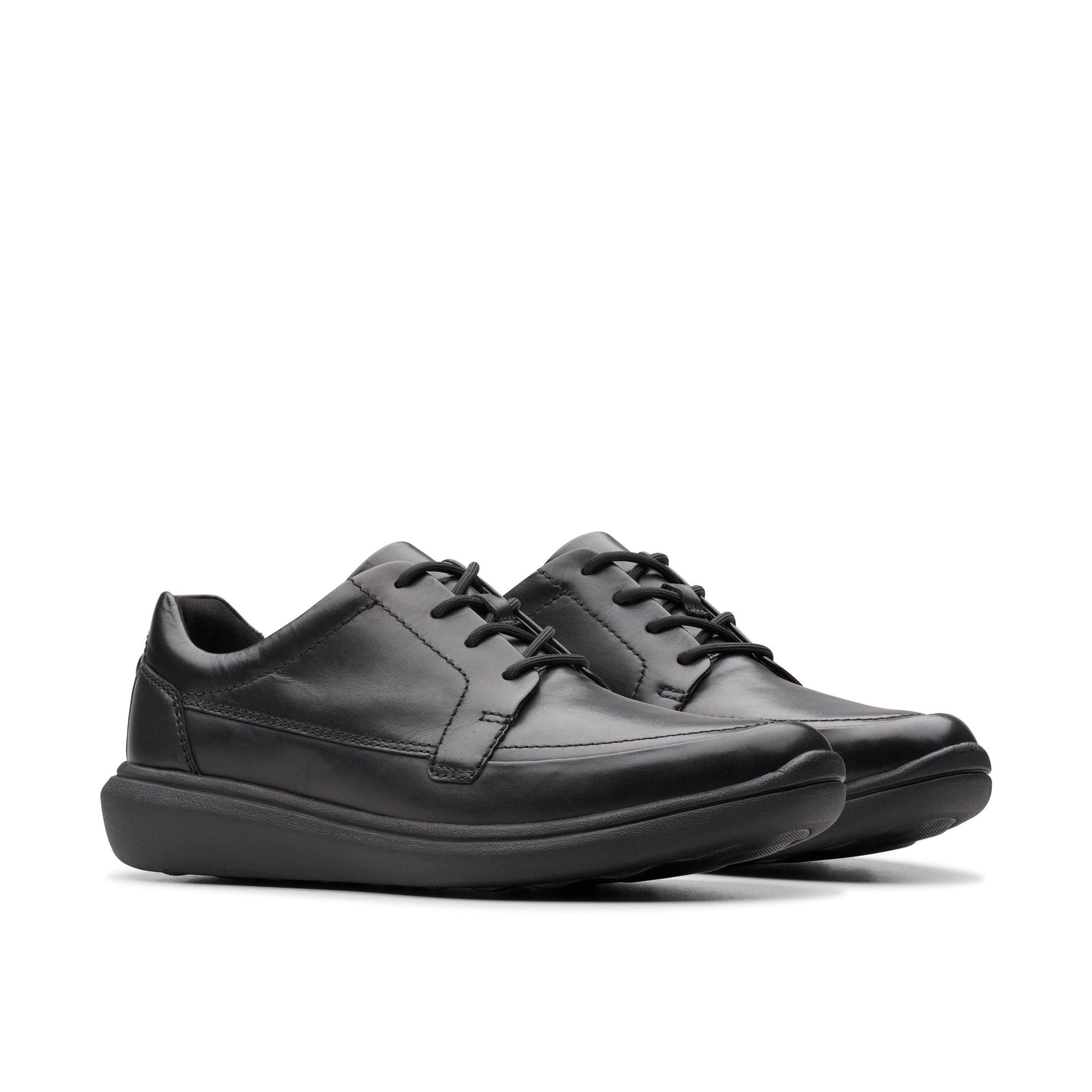Clarks Clarks Men's Watchet Lace Black Leather Derby Shoes, Lace Up - 4