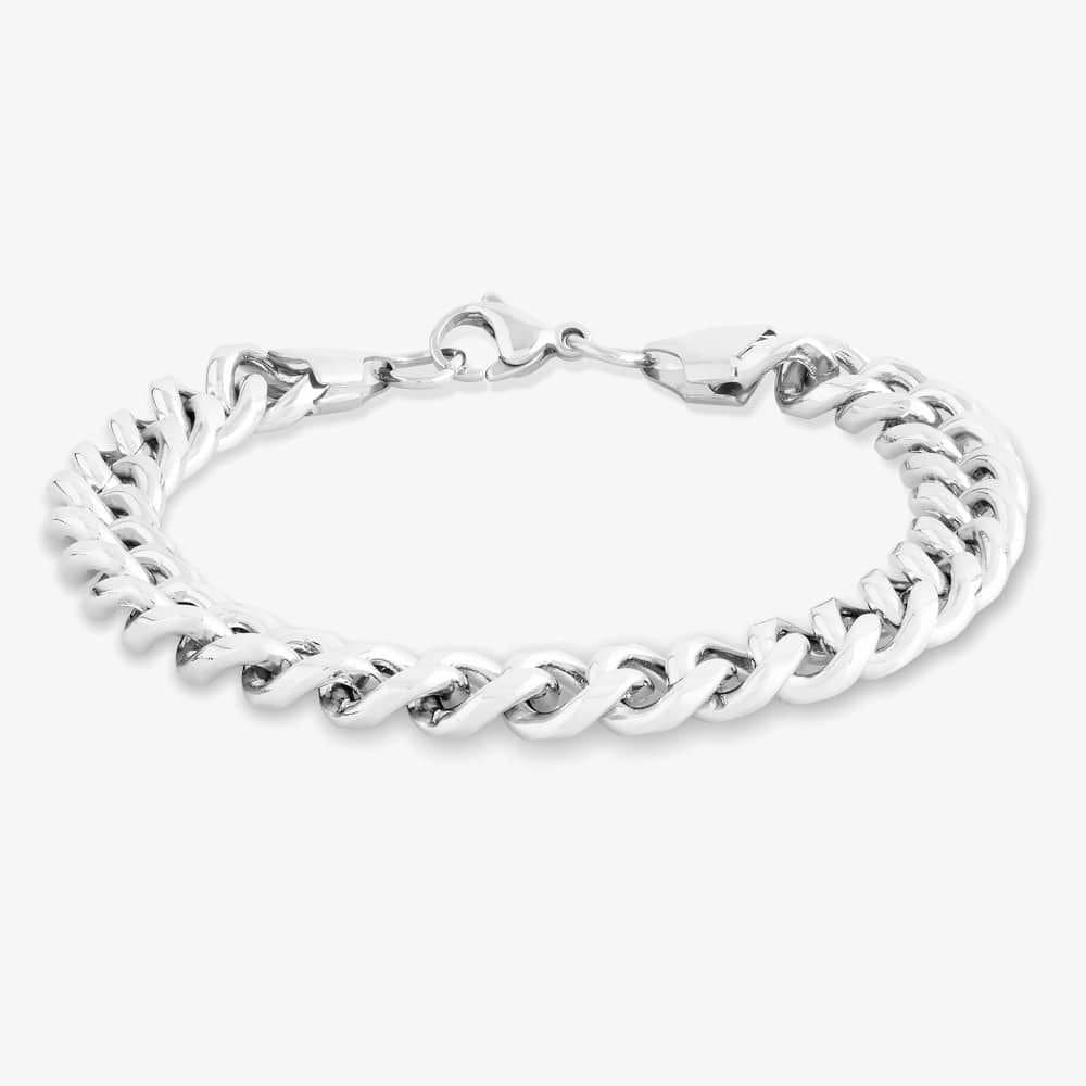 Bourne and Wilde Bourne and Wilde Men's Silver Double Curb Bracelet