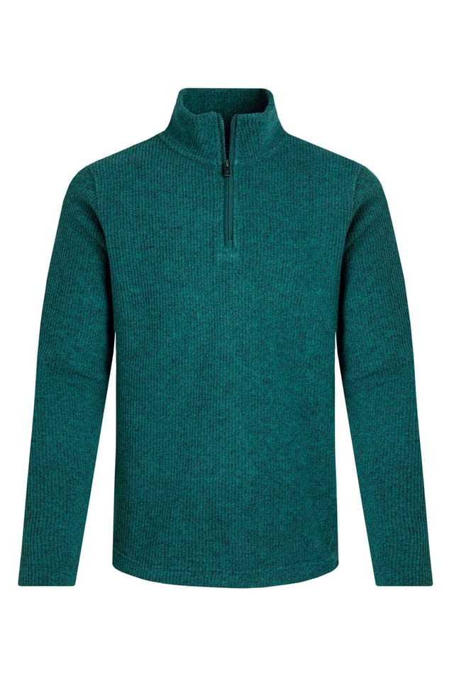 Weird Fish Weird Fish Men's Newport 1/4 Zip Ribbed Fleece in Teal - 2
