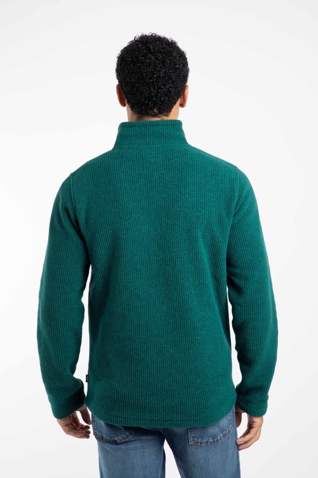 Weird Fish Weird Fish Men's Newport 1/4 Zip Ribbed Fleece in Teal - 3