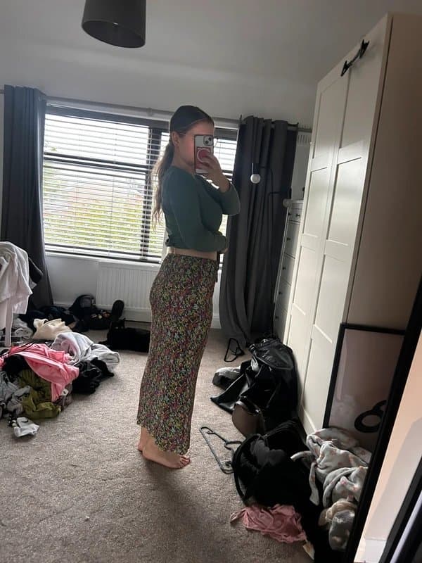 ASOS ASOS black floral midi skirt
