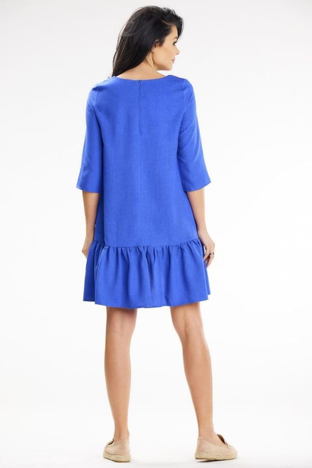 Love Lace Love Lace Women's Awama Loose Trapeze Mini Dress with Pockets in Blue - 3